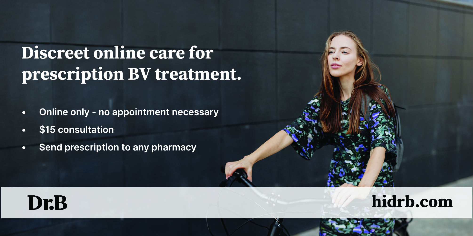 Banner advertising Dr. B's services for bacterial vaginosis treatments